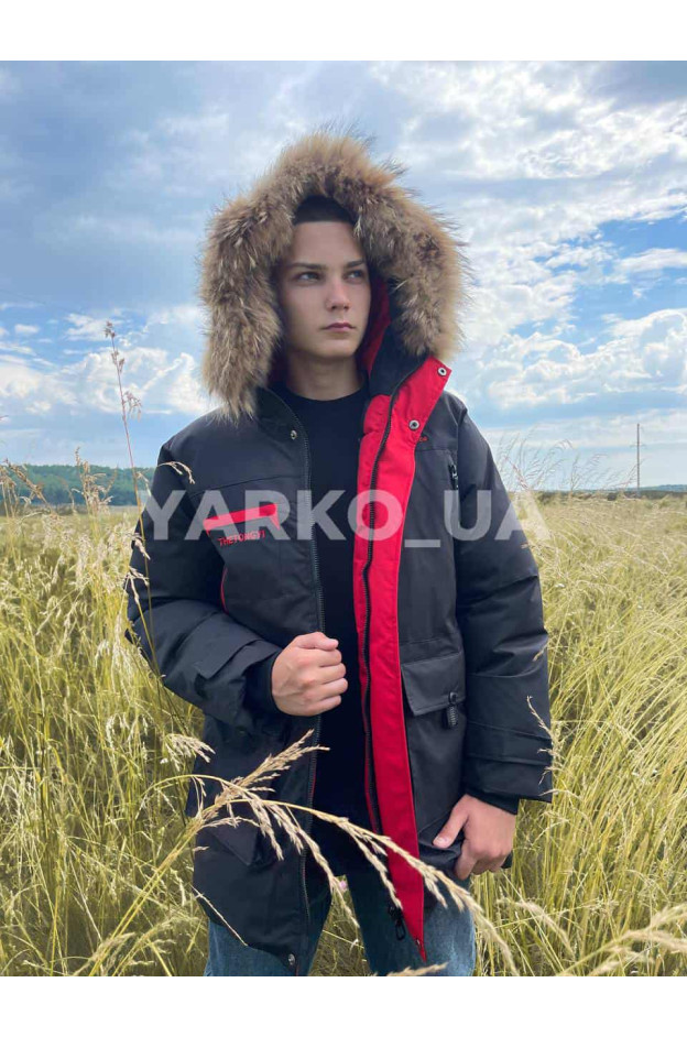 Куртка на зиму для хлопчиків 23306 з тінсулейту/натуральне хутро 150(L)(р)
