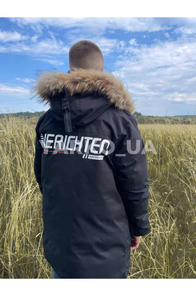 Куртка на зиму для хлопчиків 23306 з тінсулейту/натуральне хутро чорний/червоний 160(XL)(р)