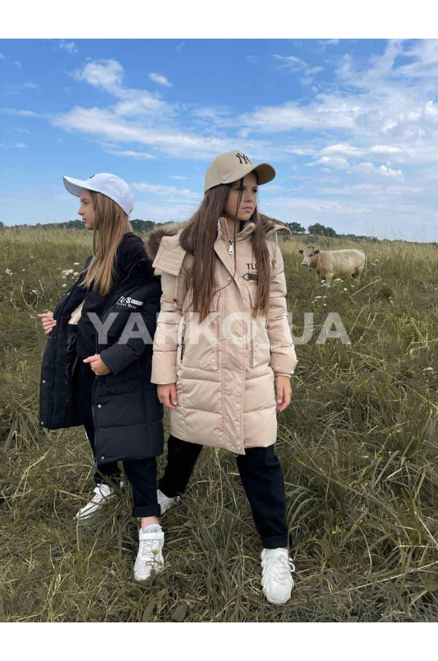 Куртка-парка зимова для дівчат HL-802# з холофайберу/флісу 2 кольори 140(р)