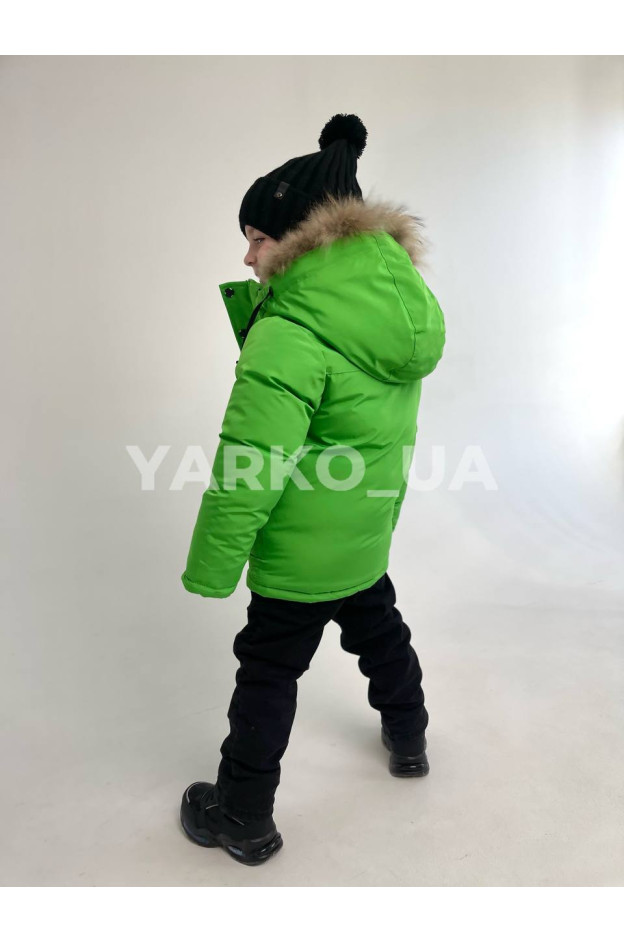 Куртка для хлопчиків на зиму CX-51# з холофайберу з флісом зелений C-Dream 98(р)