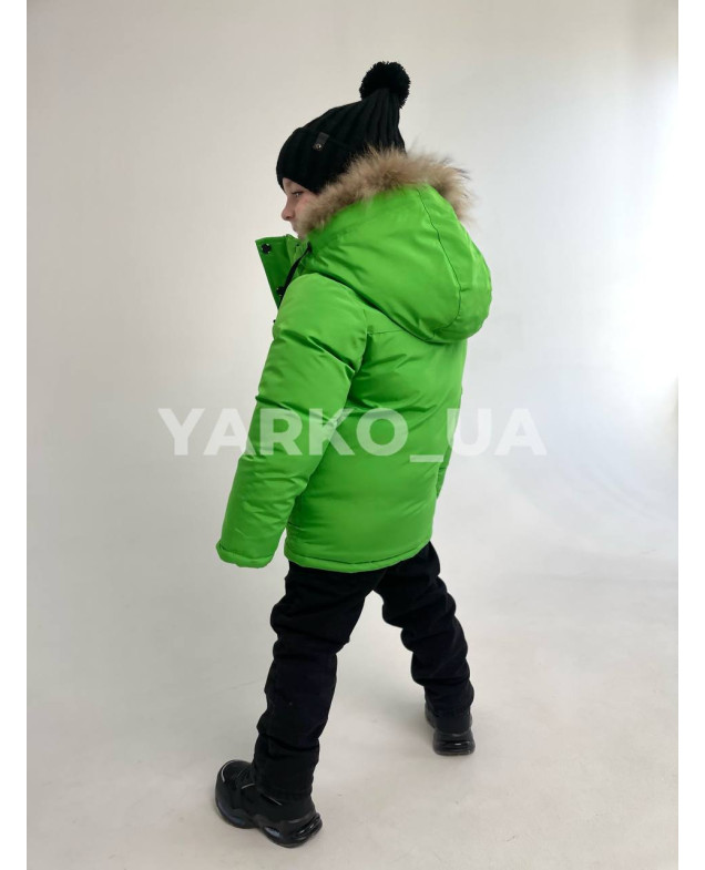 Куртка для хлопчиків на зиму CX-51# з холофайберу з флісом зелений C-Dream 98(р)