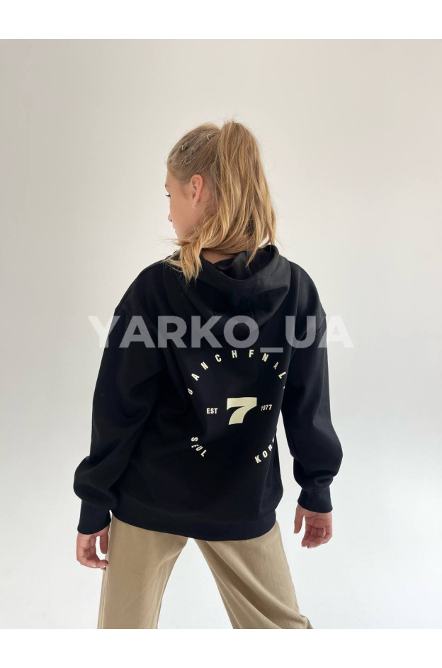 Худі uni на весну/осінь 822068 з котону/велюру графіт 150(р) 