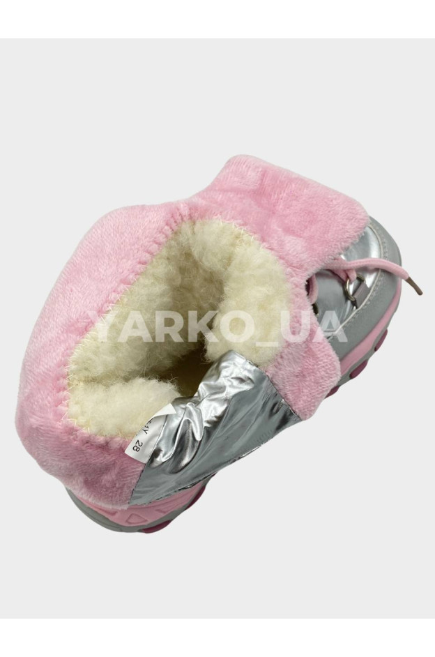 Дутики KIMBOO для дівчинки на зиму FG2366-1Y срібло/рожевий 23(р)