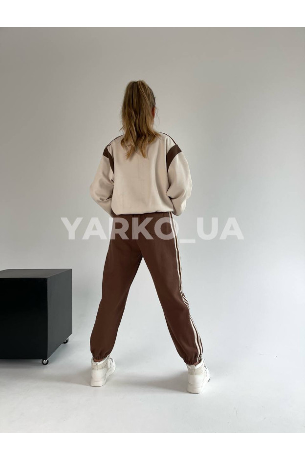 Костюм для хлопчика або дівчинки весна/осінь 88101 котон мокко/молочний Sports 130(р)