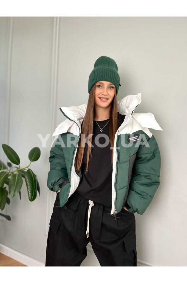 Куртка-пуффер зимова для дівчат 99513# з тінсулейту/флісу health 152(р)