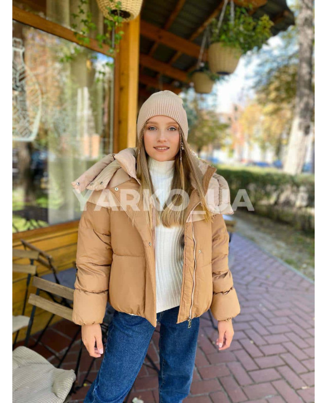 Куртка-пуффер для дівчат на зиму 99817# з тінсулейту з флісом петля 146(р)