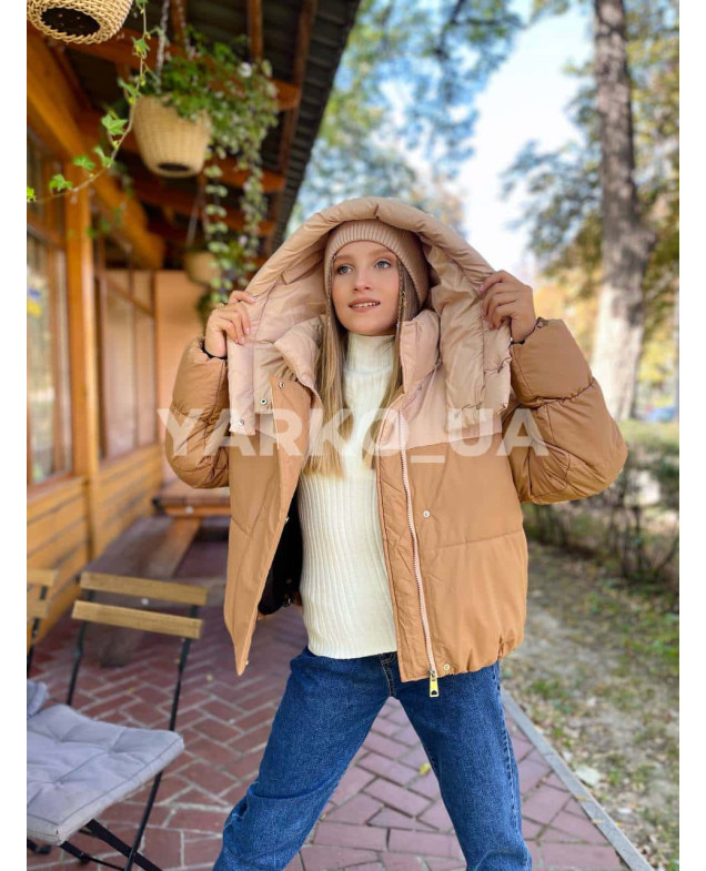Куртка-пуффер для дівчат на зиму 99817# з тінсулейту з флісом петля 146(р)